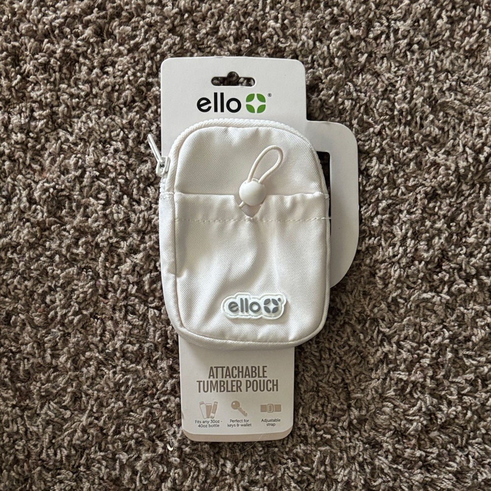 White Attachable Tumbler Pouch - Compact Travel Accessory